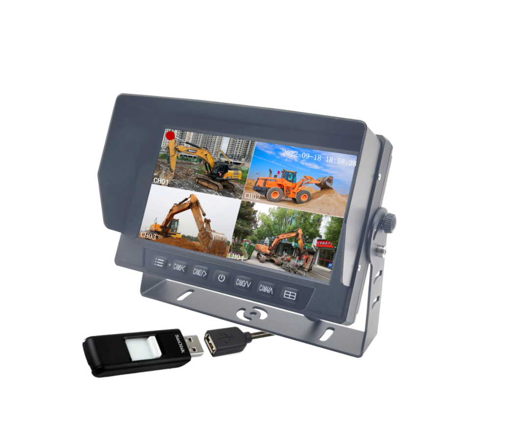 IP69K  Waterproof  4CH AHD Monitor Built-in DVR
